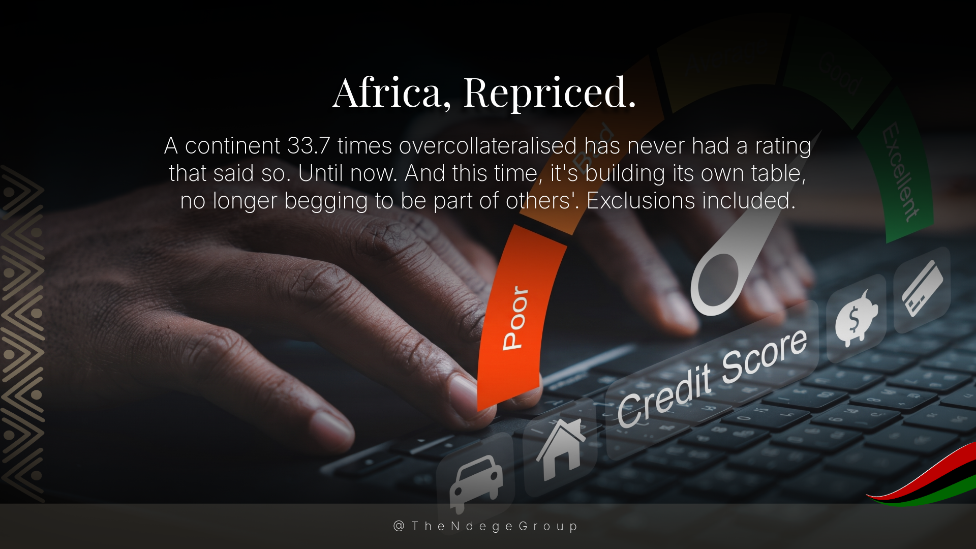 A satellite rendering of the African continent at night, city lights tracing its coastlines and corridors, the visible signature of where capital has reached and the darker interior where it has not yet reached: the map the sovereign credit architecture exists to change.